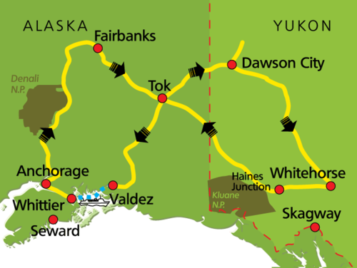 Routing Alaska und der raue Yukon