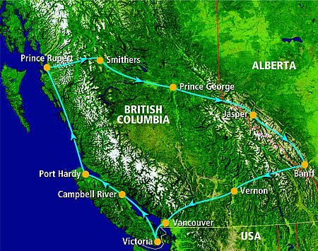 Karte British Columbia Alberta