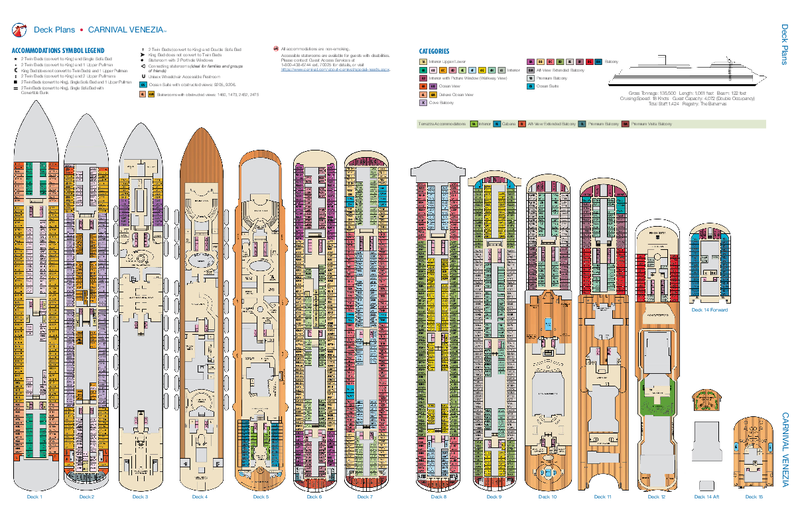 Carnival Venezia - Deckplan © Carnival Cruise Line