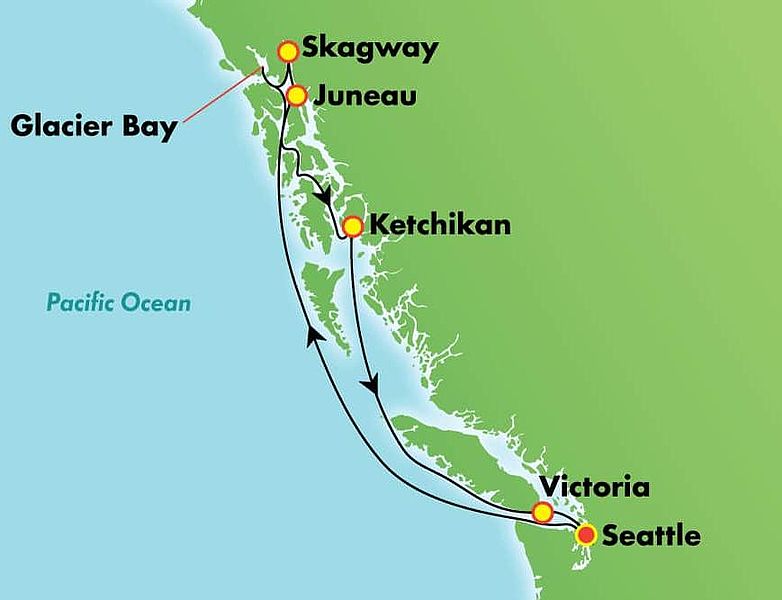 Route Alaskas Gletscherwelten