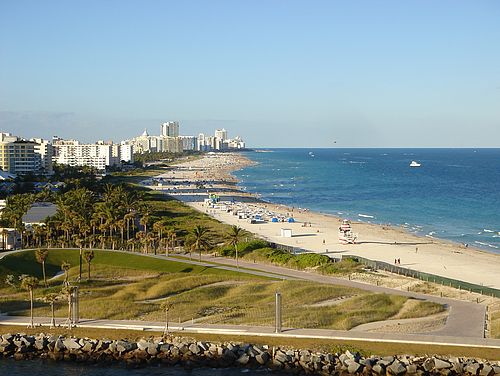 Blick auf den Strand von Miami Beach
