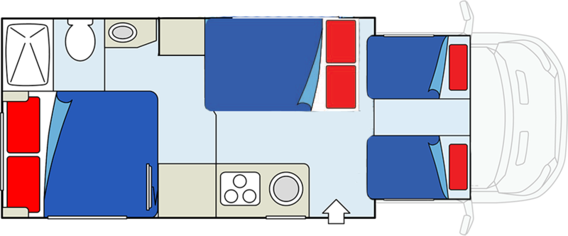 Grundriss bei Nacht Motorhome MH-C
