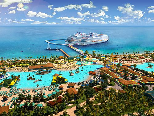 Blick auf Celebration Key während einer Kreuzfahrt mit Carnival Cruise Line