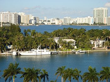 Blick auf Miami Beach Blick auf Miami Beach mit Star Island im Vordergrund